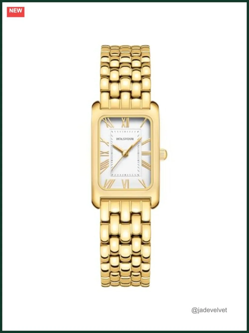 Vintage Roman Dial Gold Steel Bracelet Women's Watch Quartz Adjustable
